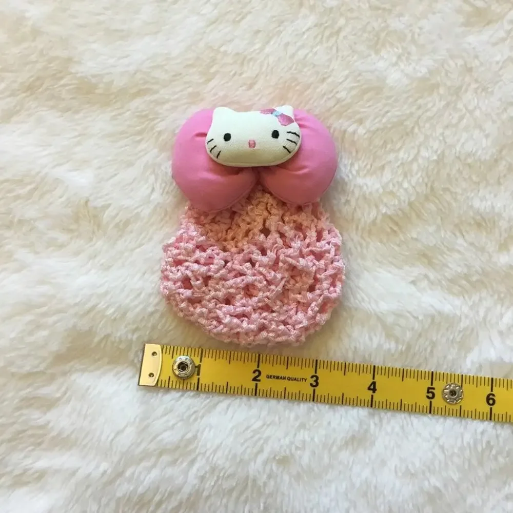 Vintage-Hello Kitty Pink Crochet Oversize Wrap Hair Clip